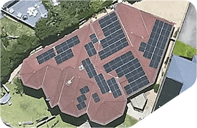 Rooftop solar installation on a residential property